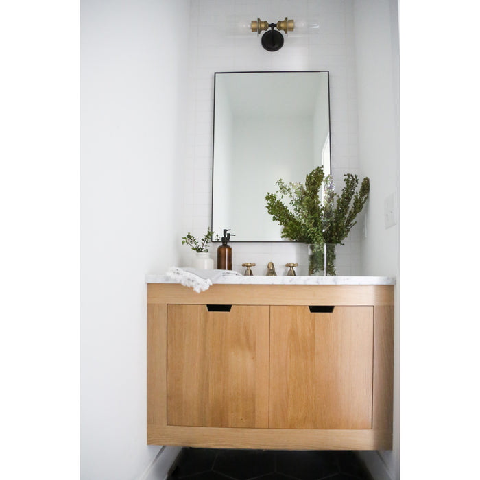 Kingston Tulare KS4463BEX - Essex Two-Handle 3-Hole Deck Mount Widespread Bathroom Faucet with Brass Pop-Up, Antique Brass