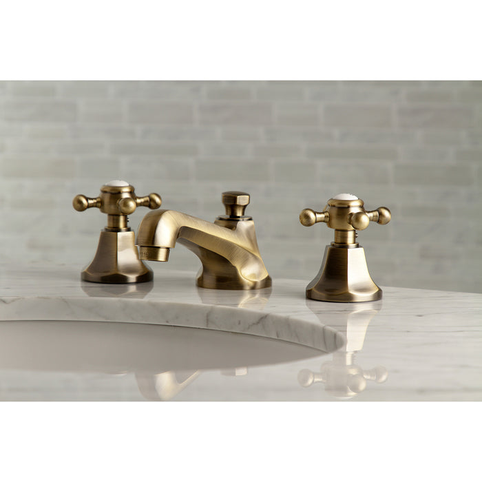 Metropolitan KS4463BX Two-Handle 3-Hole Deck Mount Widespread Bathroom Faucet with Brass Pop-Up, Antique Brass