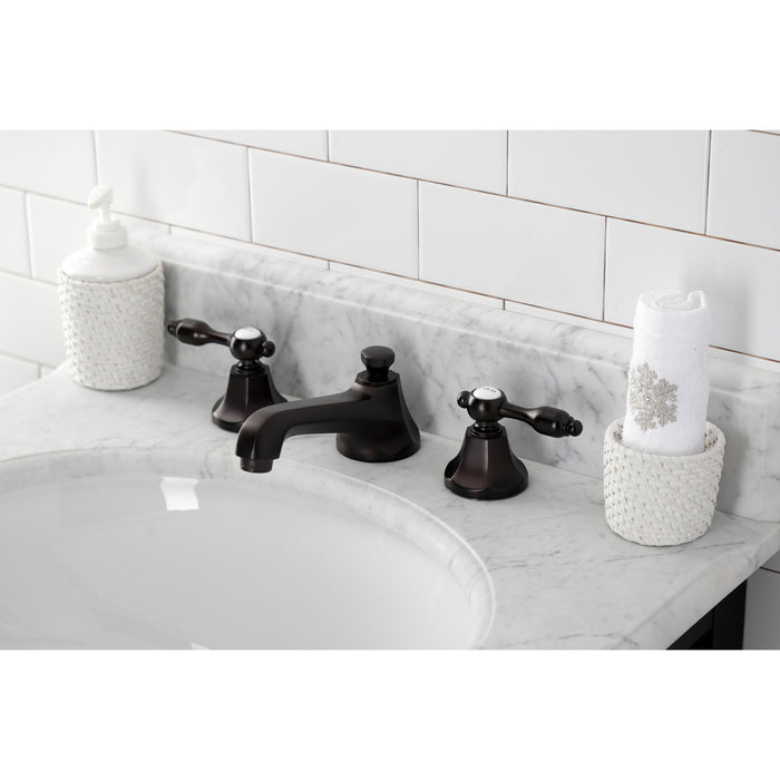 Tudor KS4465TAL Two-Handle 3-Hole Deck Mount Widespread Bathroom Faucet with Brass Pop-Up, Oil Rubbed Bronze