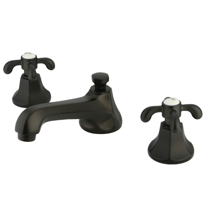 French Country KS4465TX Two-Handle 3-Hole Deck Mount Widespread Bathroom Faucet with Brass Pop-Up, Oil Rubbed Bronze