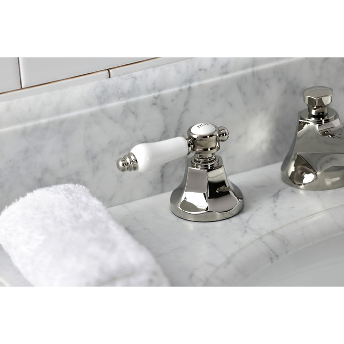 Bel-Air KS4466BPL Two-Handle 3-Hole Deck Mount Widespread Bathroom Faucet with Brass Pop-Up, Polished Nickel