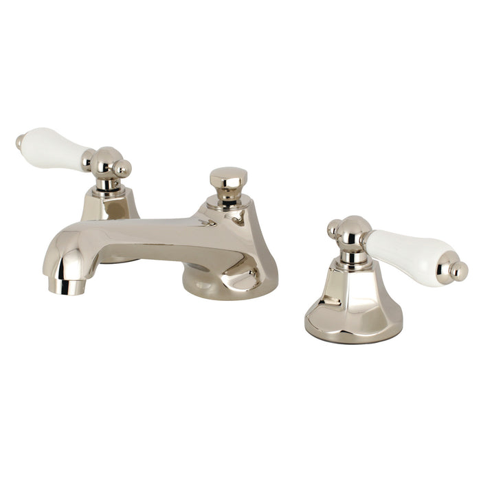 Metropolitan KS4466PL Two-Handle 3-Hole Deck Mount Widespread Bathroom Faucet with Brass Pop-Up, Polished Nickel