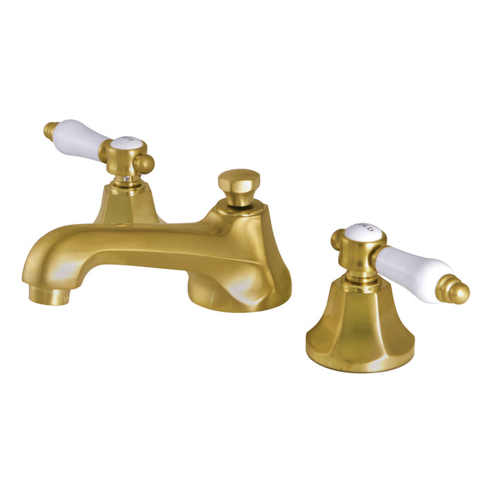 Bel-Air KS4467BPL Two-Handle 3-Hole Deck Mount Widespread Bathroom Faucet with Brass Pop-Up, Brushed Brass