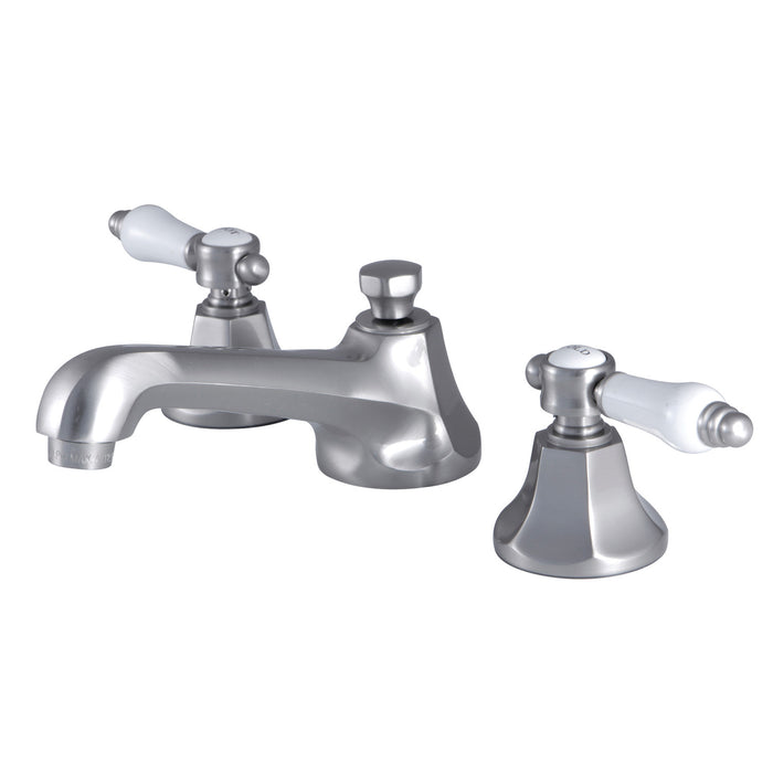 Bel-Air KS4468BPL Two-Handle 3-Hole Deck Mount Widespread Bathroom Faucet with Brass Pop-Up, Brushed Nickel