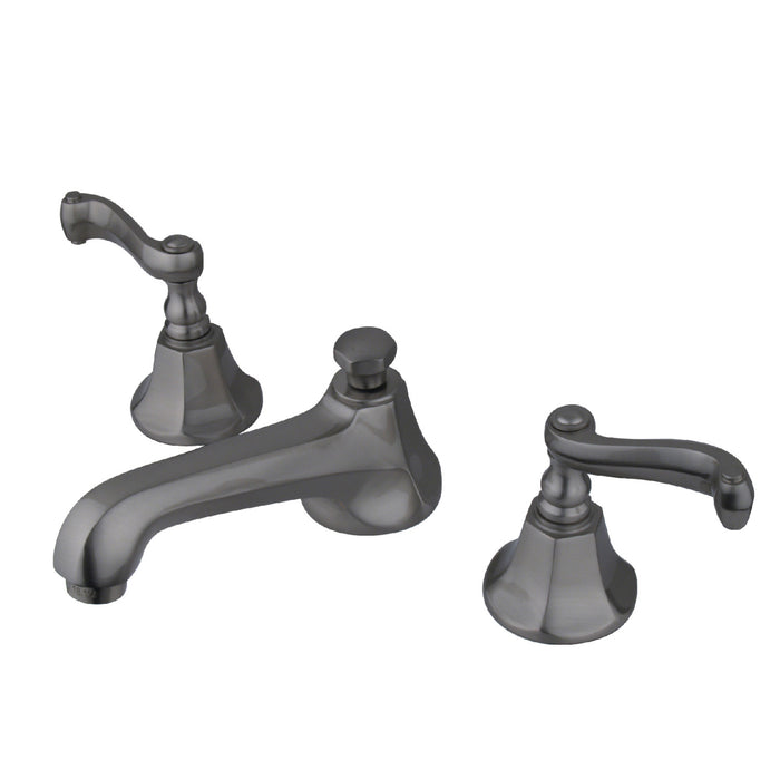 Royale KS4468FL Two-Handle 3-Hole Deck Mount Widespread Bathroom Faucet with Brass Pop-Up, Brushed Nickel