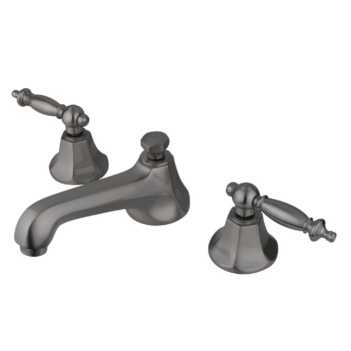 Metropolitan KS4468TL Two-Handle 3-Hole Deck Mount Widespread Bathroom Faucet with Brass Pop-Up, Brushed Nickel
