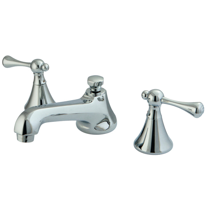 KS4471BL Two-Handle 3-Hole Deck Mount Widespread Bathroom Faucet with Brass Pop-Up, Polished Chrome