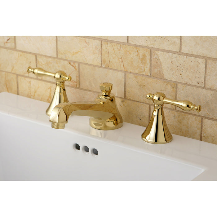 Naples KS4472NL Two-Handle 3-Hole Deck Mount Widespread Bathroom Faucet with Brass Pop-Up, Polished Brass