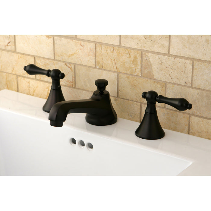 KS4475AL Two-Handle 3-Hole Deck Mount Widespread Bathroom Faucet with Brass Pop-Up, Oil Rubbed Bronze