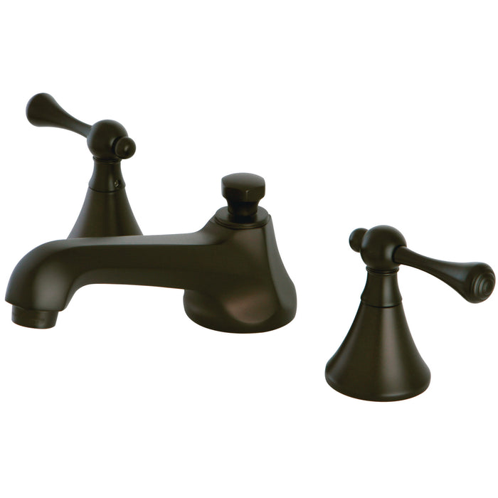 KS4475BL Two-Handle 3-Hole Deck Mount Widespread Bathroom Faucet with Brass Pop-Up, Oil Rubbed Bronze