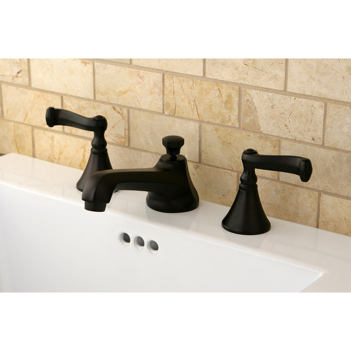 KS4475FL Two-Handle 3-Hole Deck Mount Widespread Bathroom Faucet with Brass Pop-Up, Oil Rubbed Bronze