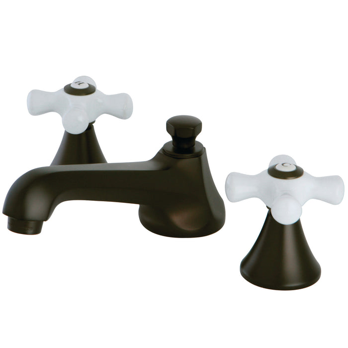 Kingston Tulare KS4475PXTwo-Handle 3-Hole Deck Mount Widespread Bathroom Faucet with Brass Pop-Up, Oil Rubbed Bronze