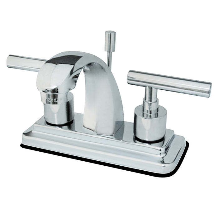 Manhattan KS4641CML Two-Handle 3-Hole Deck Mount 4" Centerset Bathroom Faucet with Brass Pop-Up, Polished Chrome