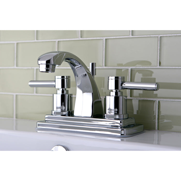 Concord KS4641DL Two-Handle 3-Hole Deck Mount 4" Centerset Bathroom Faucet with Brass Pop-Up, Polished Chrome