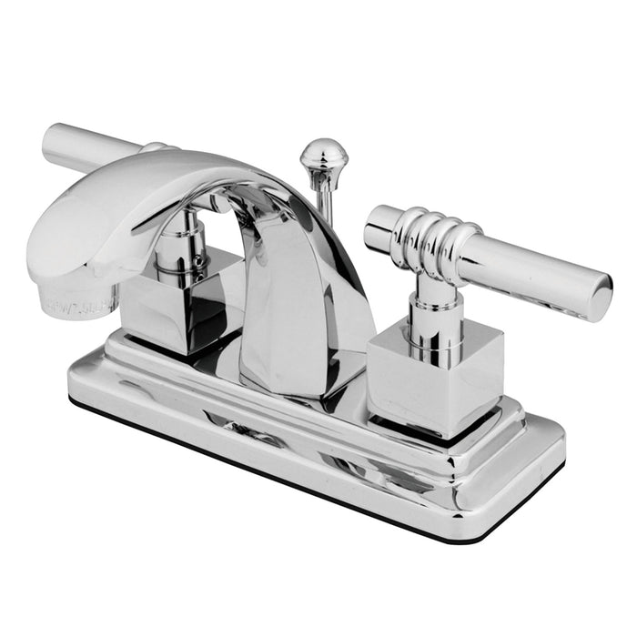 Milano KS4641QL Two-Handle 3-Hole Deck Mount 4" Centerset Bathroom Faucet with Brass Pop-Up, Polished Chrome