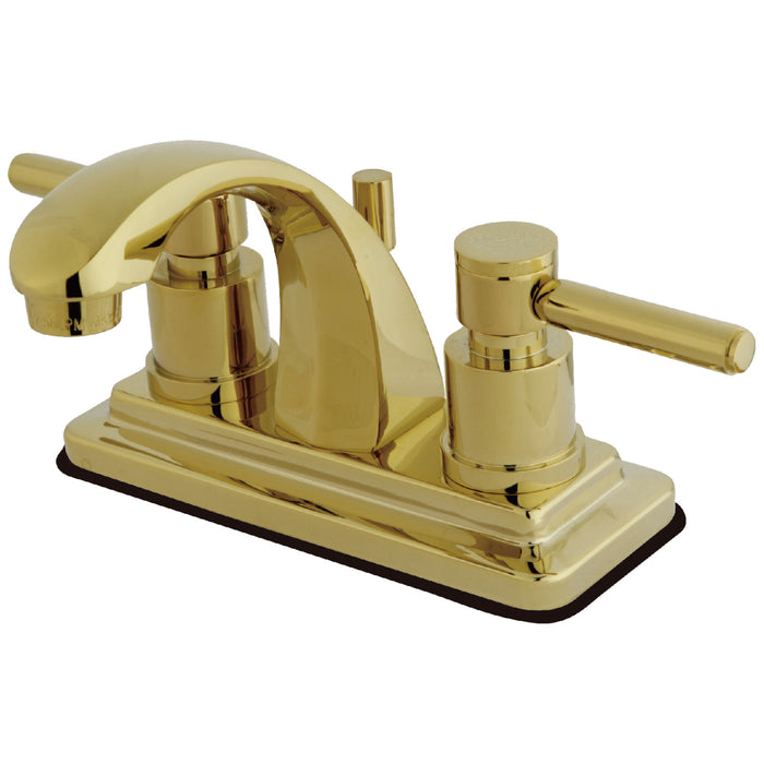 Concord KS4642DL Two-Handle 3-Hole Deck Mount 4" Centerset Bathroom Faucet with Brass Pop-Up, Polished Brass