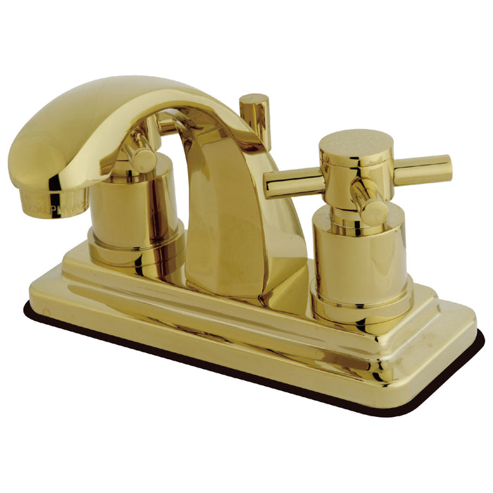 Concord KS4642DX Two-Handle 3-Hole Deck Mount 4" Centerset Bathroom Faucet with Brass Pop-Up, Polished Brass