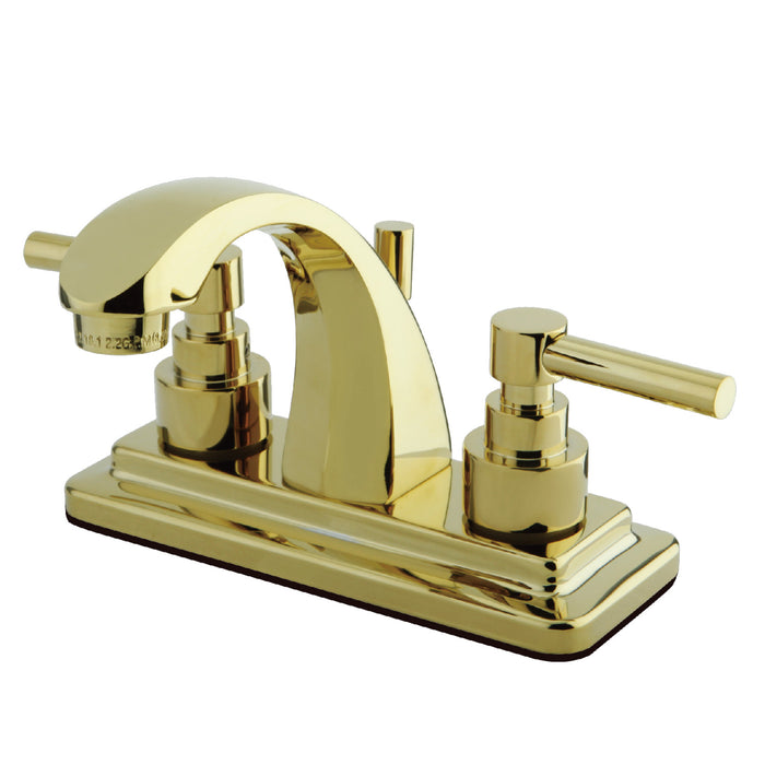 Elinvar KS4642EL Two-Handle 3-Hole Deck Mount 4" Centerset Bathroom Faucet with Brass Pop-Up, Polished Brass