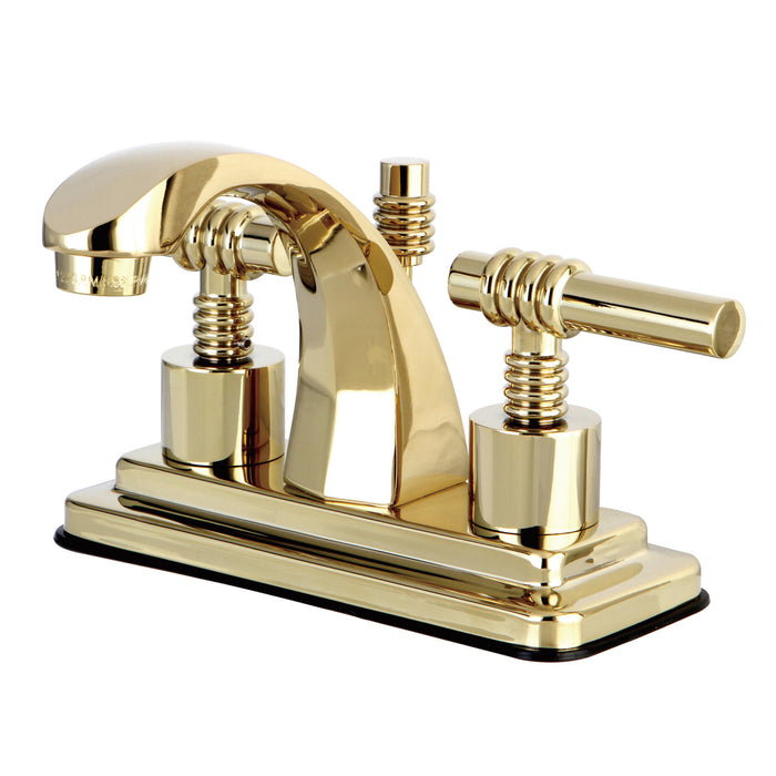 Milano KS4642ML Two-Handle 3-Hole Deck Mount 4" Centerset Bathroom Faucet with Brass Pop-Up, Polished Brass