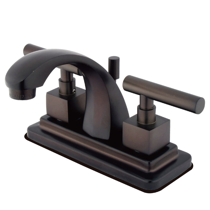 Claremont KS4645CQL Two-Handle 3-Hole Deck Mount 4" Centerset Bathroom Faucet with Brass Pop-Up, Oil Rubbed Bronze