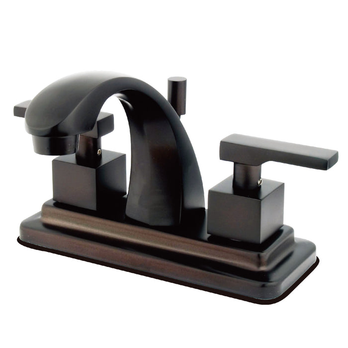 Executive KS4645QLL Two-Handle 3-Hole Deck Mount 4" Centerset Bathroom Faucet with Brass Pop-Up, Oil Rubbed Bronze