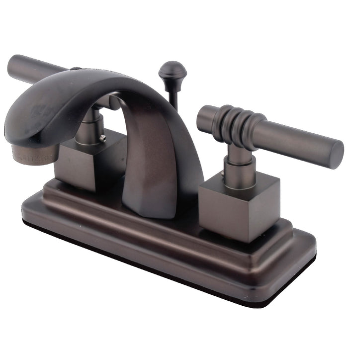 Milano KS4645QL Two-Handle 3-Hole Deck Mount 4" Centerset Bathroom Faucet with Brass Pop-Up, Oil Rubbed Bronze