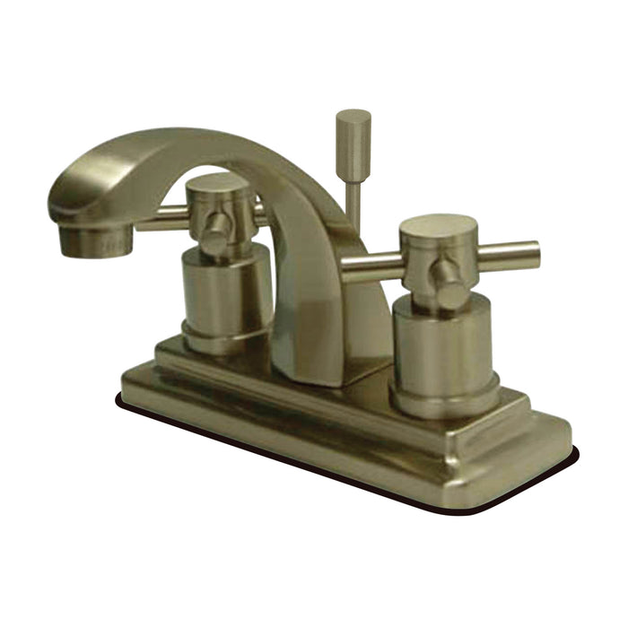 Concord KS4648DX Two-Handle 3-Hole Deck Mount 4" Centerset Bathroom Faucet with Brass Pop-Up, Brushed Nickel