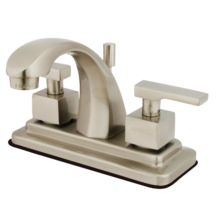 Executive KS4648QLL Two-Handle 3-Hole Deck Mount 4" Centerset Bathroom Faucet with Brass Pop-Up, Brushed Nickel