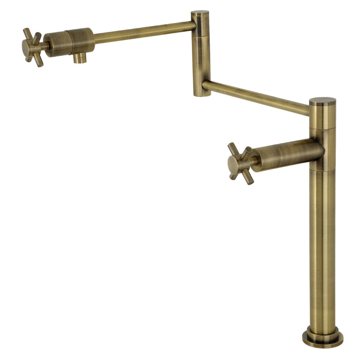 Kingston Sona KS4703DX - Concord Two-Handle 1-Hole Deck Mount Pot Filler Faucet, Antique Brass