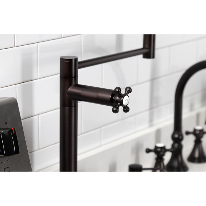 Metropolitan KS4705BX Two-Handle 1-Hole Deck Mount Pot Filler Faucet, Oil Rubbed Bronze