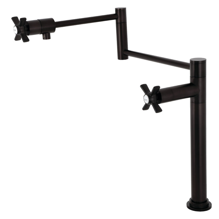 Kingston Tulare KS4705ZX - Millennium Two-Handle 1-Hole Deck Mount Pot Filler Faucet, Oil Rubbed Bronze