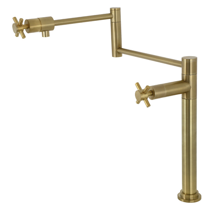 Kingston Sona KS4707DX - Concord Two-Handle 1-Hole Deck Mount Pot Filler Faucet, Brushed Brass