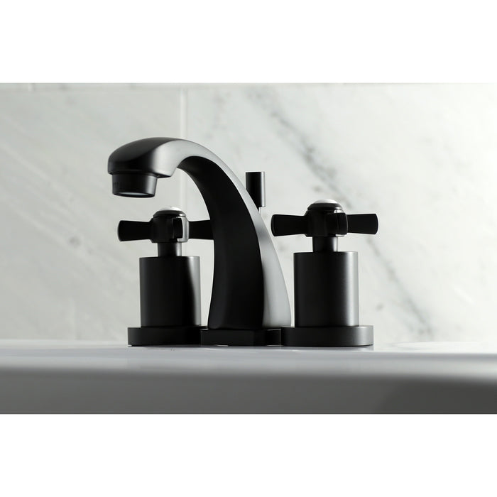 Millennium KS4940ZX Two-Handle 3-Hole Deck Mount Widespread Bathroom Faucet with Brass Pop-Up, Matte Black