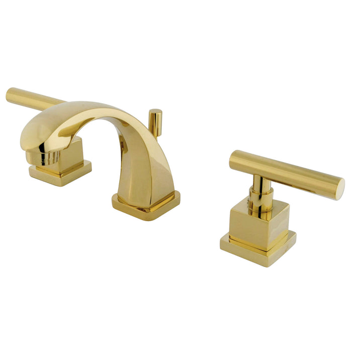 Claremont KS4942CQL Two-Handle 3-Hole Deck Mount Widespread Bathroom Faucet with Brass Pop-Up, Polished Brass