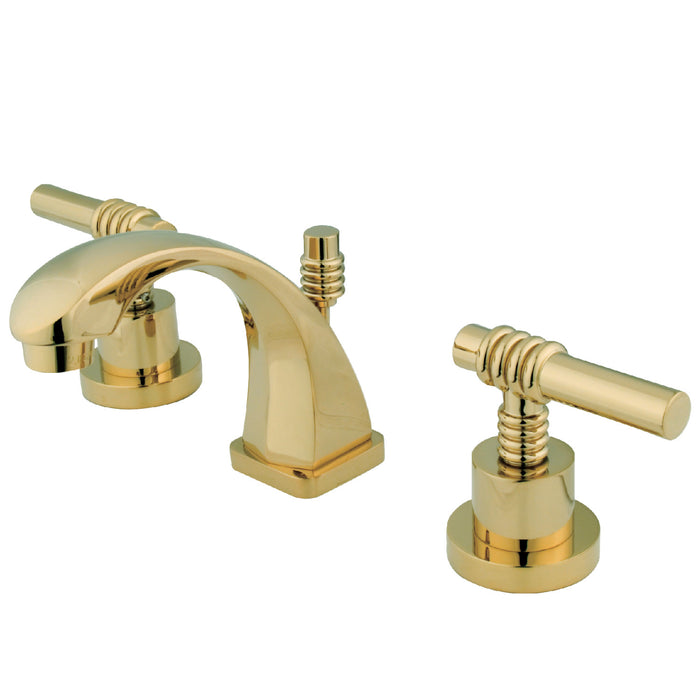 Claremont KS4942ML Two-Handle 3-Hole Deck Mount Widespread Bathroom Faucet with Brass Pop-Up, Polished Brass