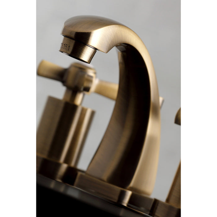 Millennium KS4943ZX Two-Handle 3-Hole Deck Mount Widespread Bathroom Faucet with Brass Pop-Up, Antique Brass