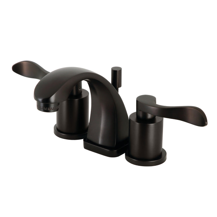 NuWave KS4945DFL Two-Handle 3-Hole Deck Mount Widespread Bathroom Faucet with Brass Pop-Up, Oil Rubbed Bronze