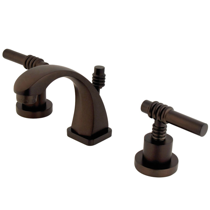 Claremont KS4945ML Two-Handle 3-Hole Deck Mount Widespread Bathroom Faucet with Brass Pop-Up, Oil Rubbed Bronze