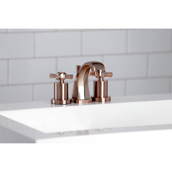 Millennium KS494ZXAC Two-Handle 3-Hole Deck Mount Widespread Bathroom Faucet with Brass Pop-Up, Antique Copper