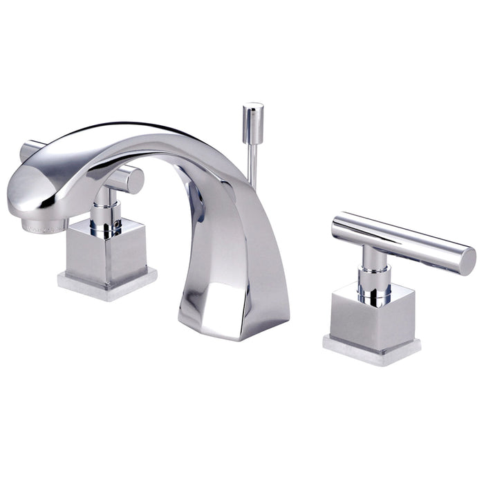 Claremont KS4981CQL Two-Handle 3-Hole Deck Mount Widespread Bathroom Faucet with Brass Pop-Up, Polished Chrome