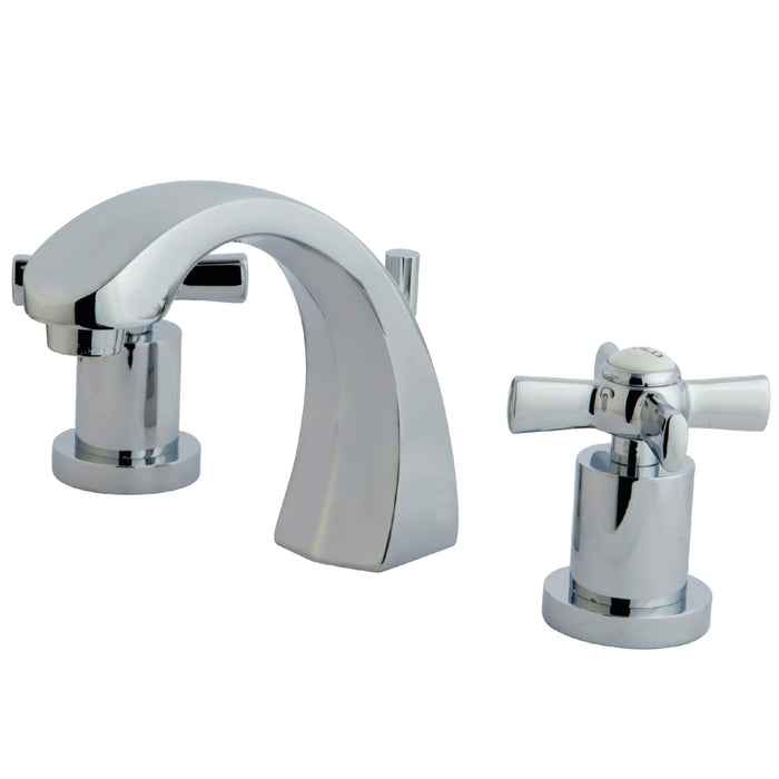 Millennium KS4981ZX Two-Handle 3-Hole Deck Mount Widespread Bathroom Faucet with Brass Pop-Up, Polished Chrome