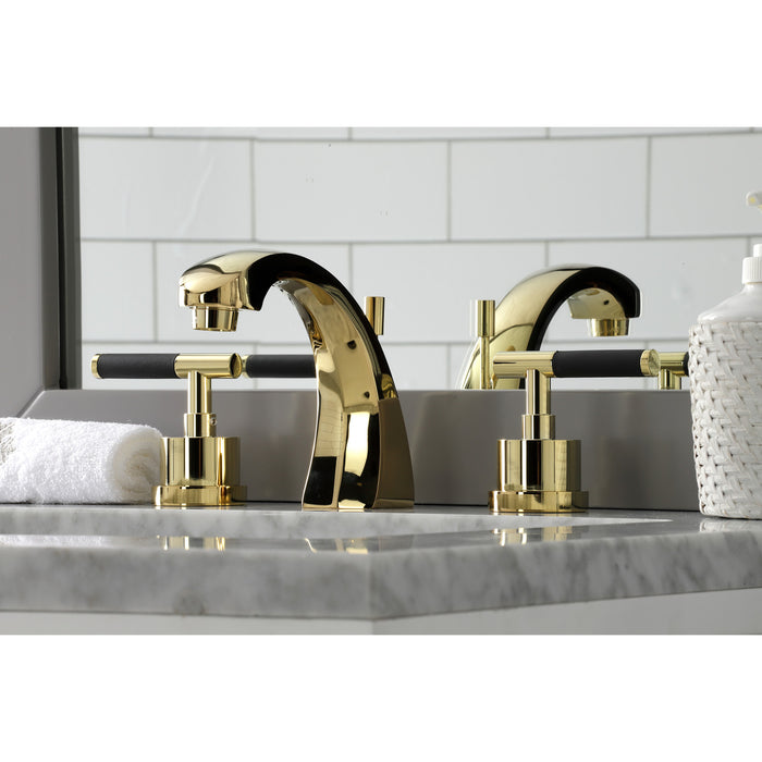 Kaiser KS4982CKL Two-Handle Deck Mount Widespread Bathroom Faucet with Brass Pop-Up, Polished Brass