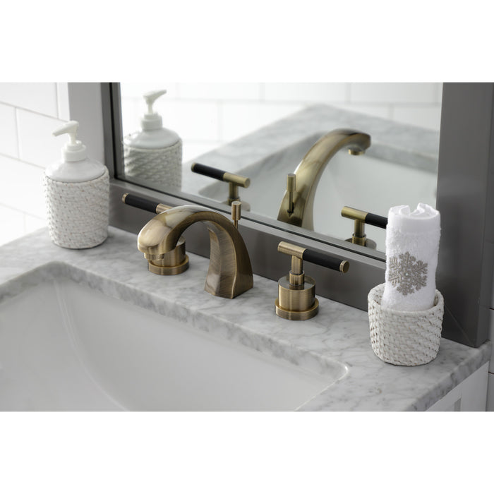 Kaiser KS4983CKL Two-Handle Deck Mount Widespread Bathroom Faucet with Brass Pop-Up, Antique Brass