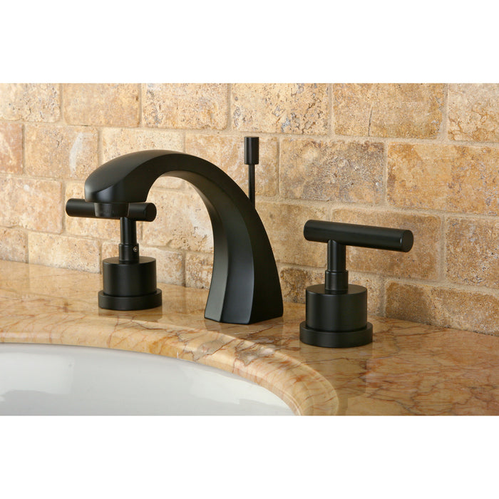 Manhattan KS4985CML Two-Handle 3-Hole Deck Mount Widespread Bathroom Faucet with Brass Pop-Up, Oil Rubbed Bronze