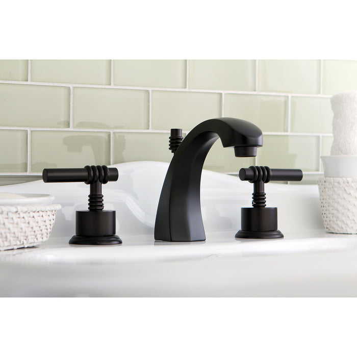 Milano KS4985ML Two-Handle 3-Hole Deck Mount Widespread Bathroom Faucet with Brass Pop-Up, Oil Rubbed Bronze
