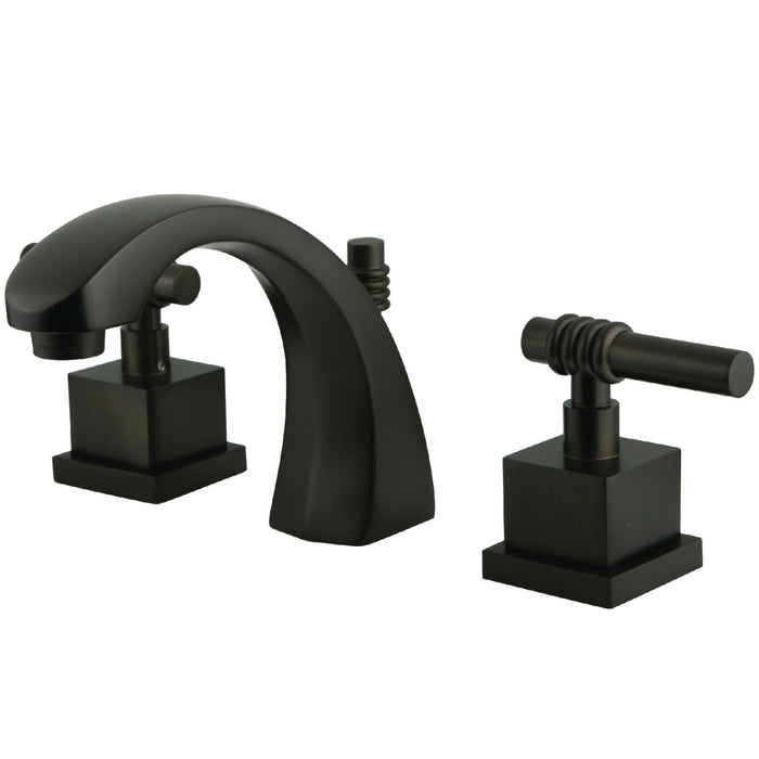 Milano KS4985QL Two-Handle 3-Hole Deck Mount Widespread Bathroom Faucet with Brass Pop-Up, Oil Rubbed Bronze