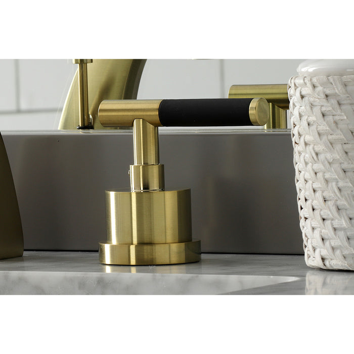 Kaiser KS4987CKL Two-Handle Deck Mount Widespread Bathroom Faucet with Brass Pop-Up, Brushed Brass