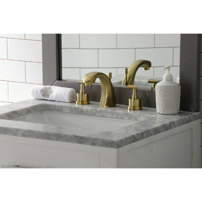 Kaiser KS4987CKL Two-Handle Deck Mount Widespread Bathroom Faucet with Brass Pop-Up, Brushed Brass