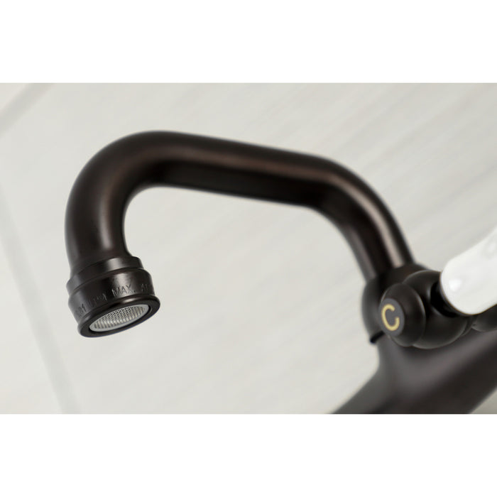 Kingston KS512ORB Two-Handle 2-Hole Wall Mount Bar Faucet, Oil Rubbed Bronze