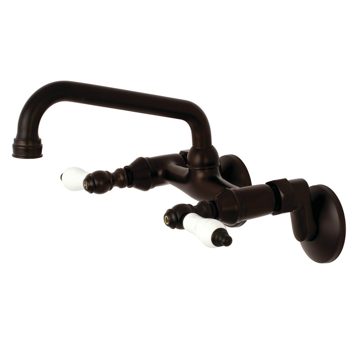 Kingston KS513ORB Two-Handle 2-Hole Wall Mount Kitchen Faucet, Oil Rubbed Bronze